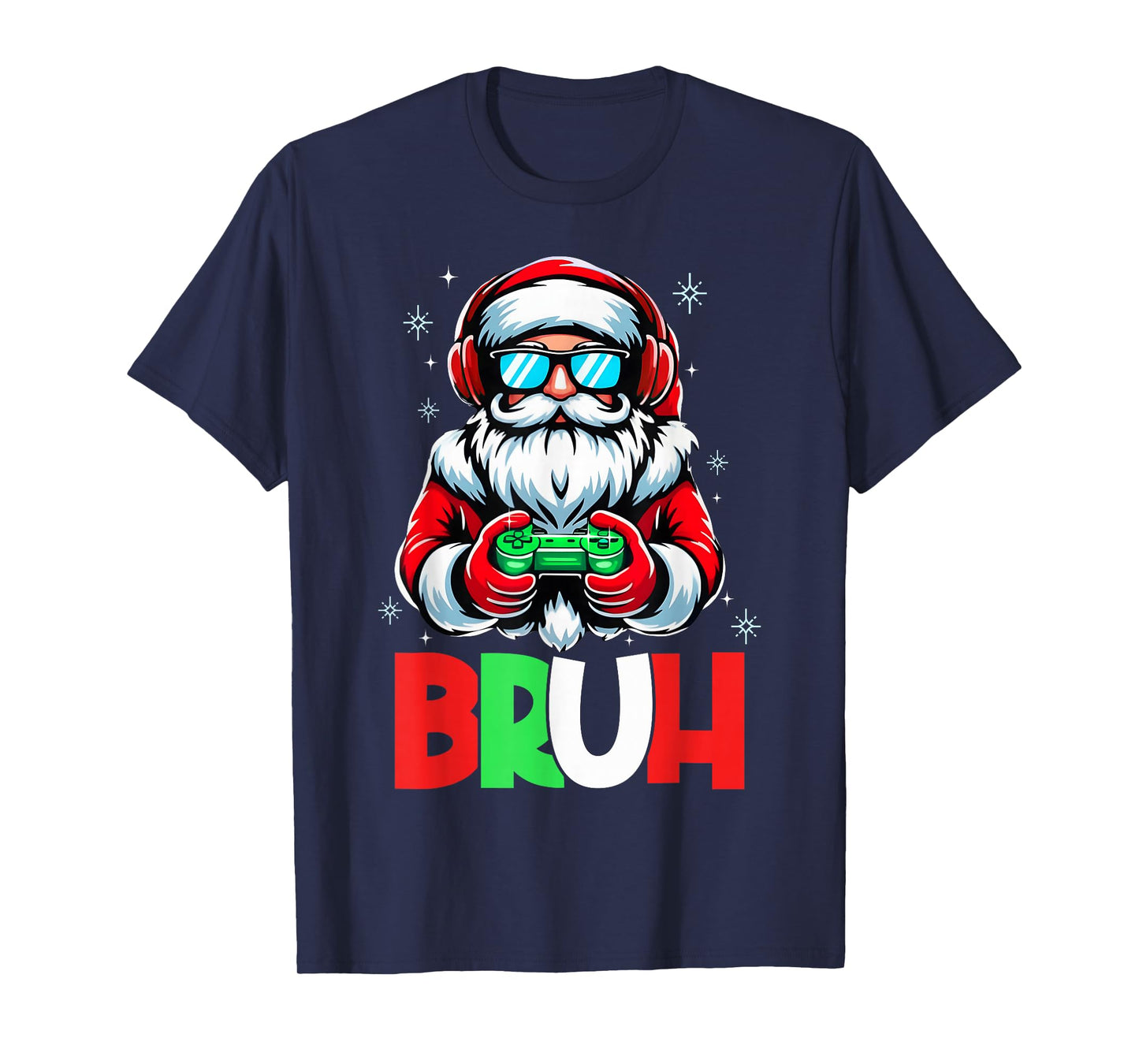 Video Game Santa Xmas Bruh Christmas Gamer Boys Mens Kids T-Shirt