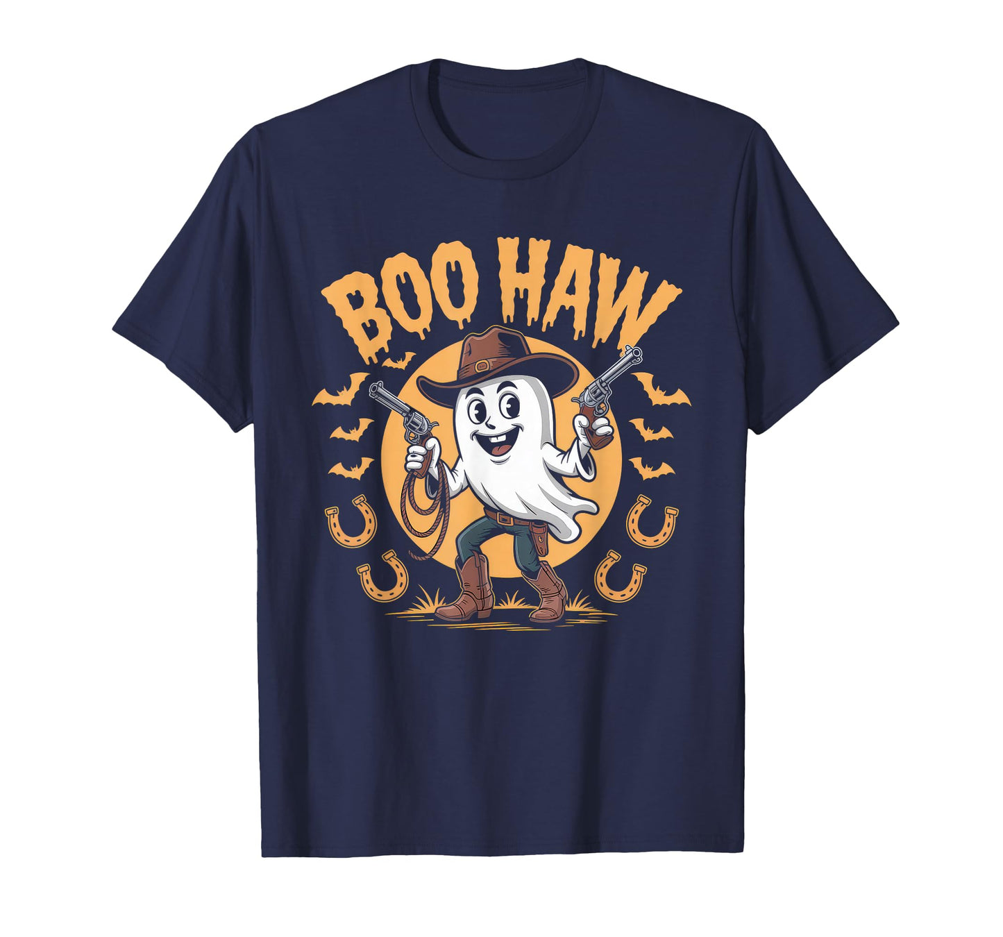 Halloween Costume Boo Haw Witch Skeleton Scary Rodeo Western T-Shirt