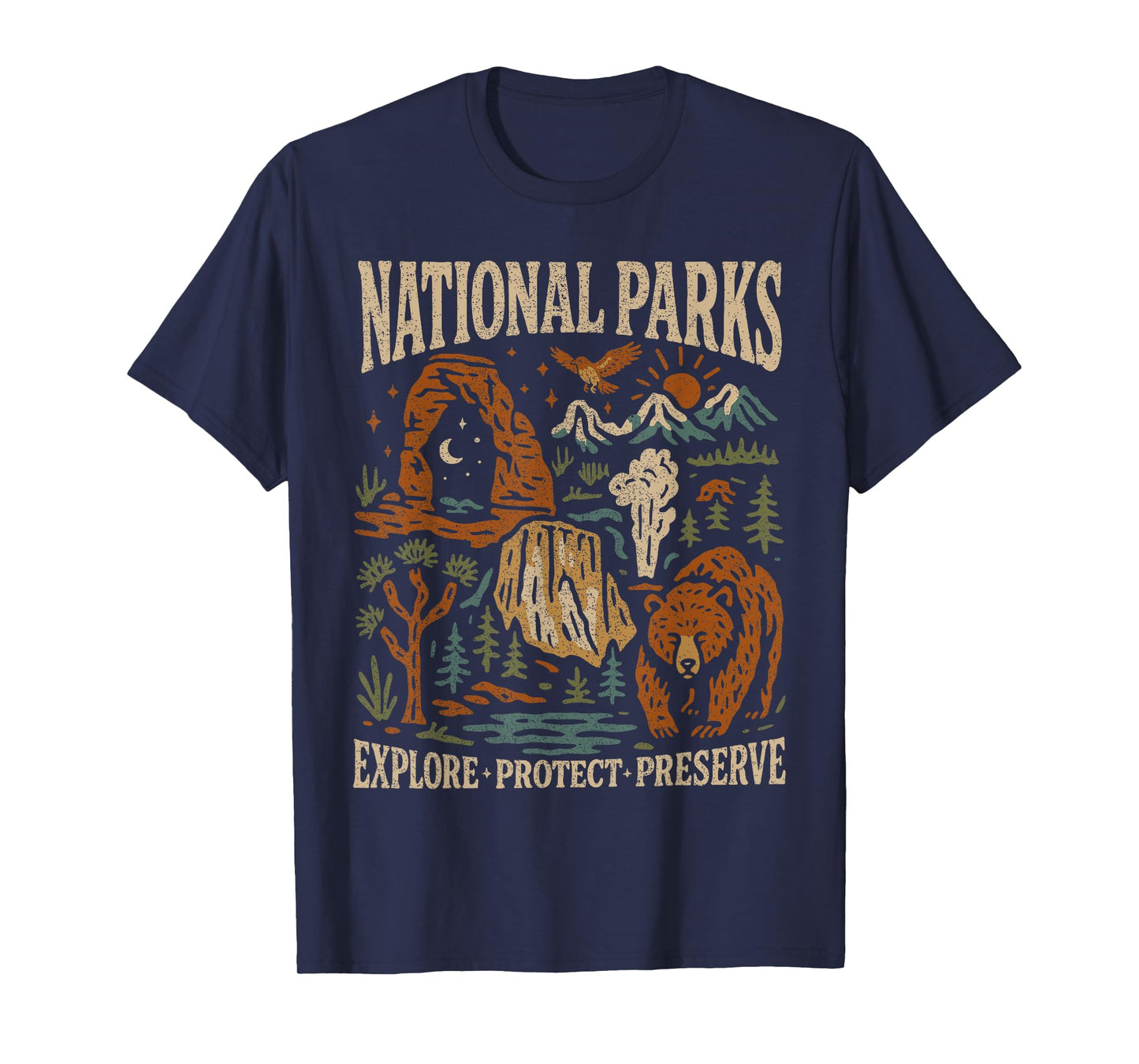 Explore Protect Preserve Park Bear, National Park Lover Gift T-Shirt