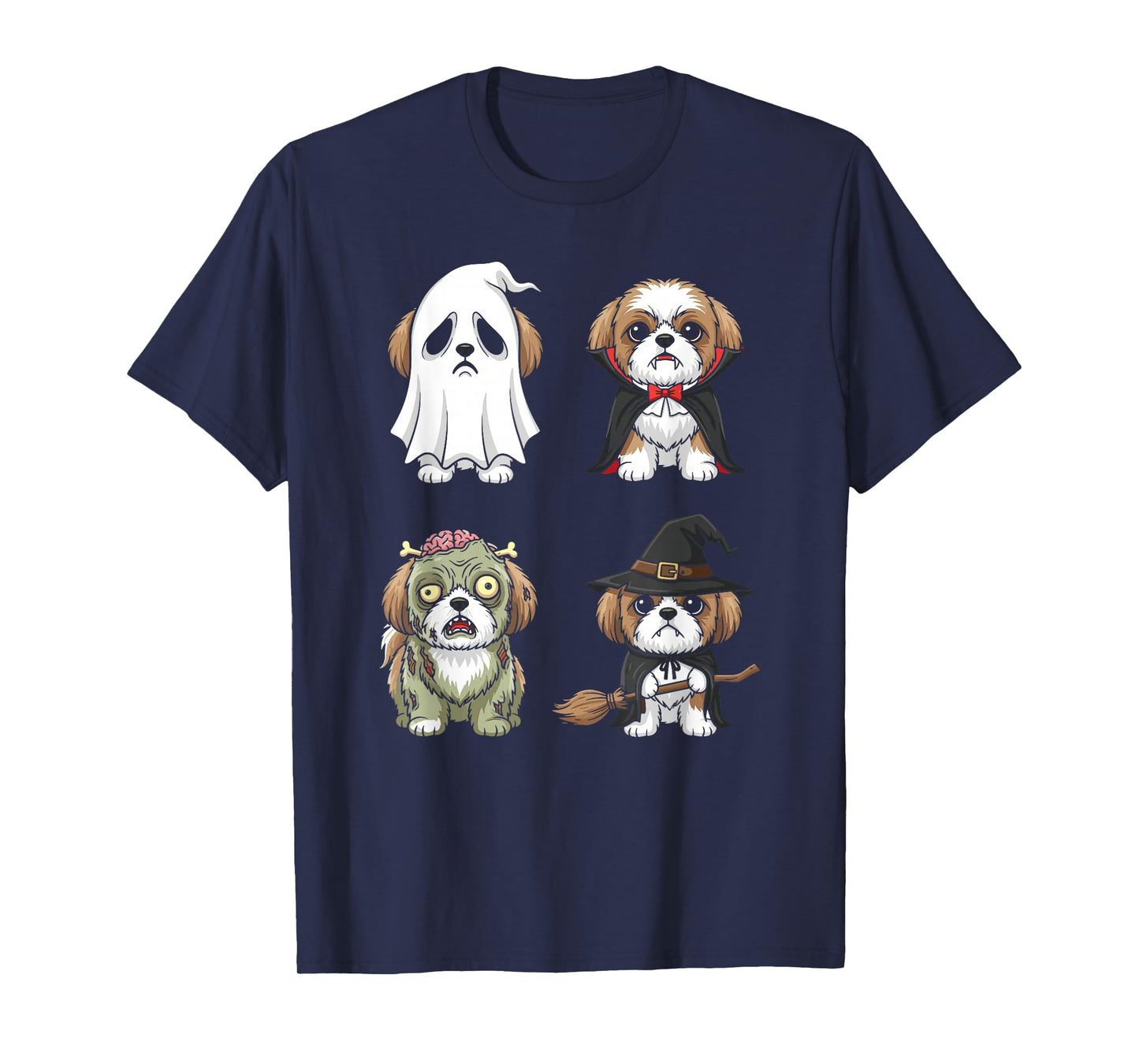 Halloween Dog Costumes Graphic Ghost Vampire Zombie Witch T-Shirt