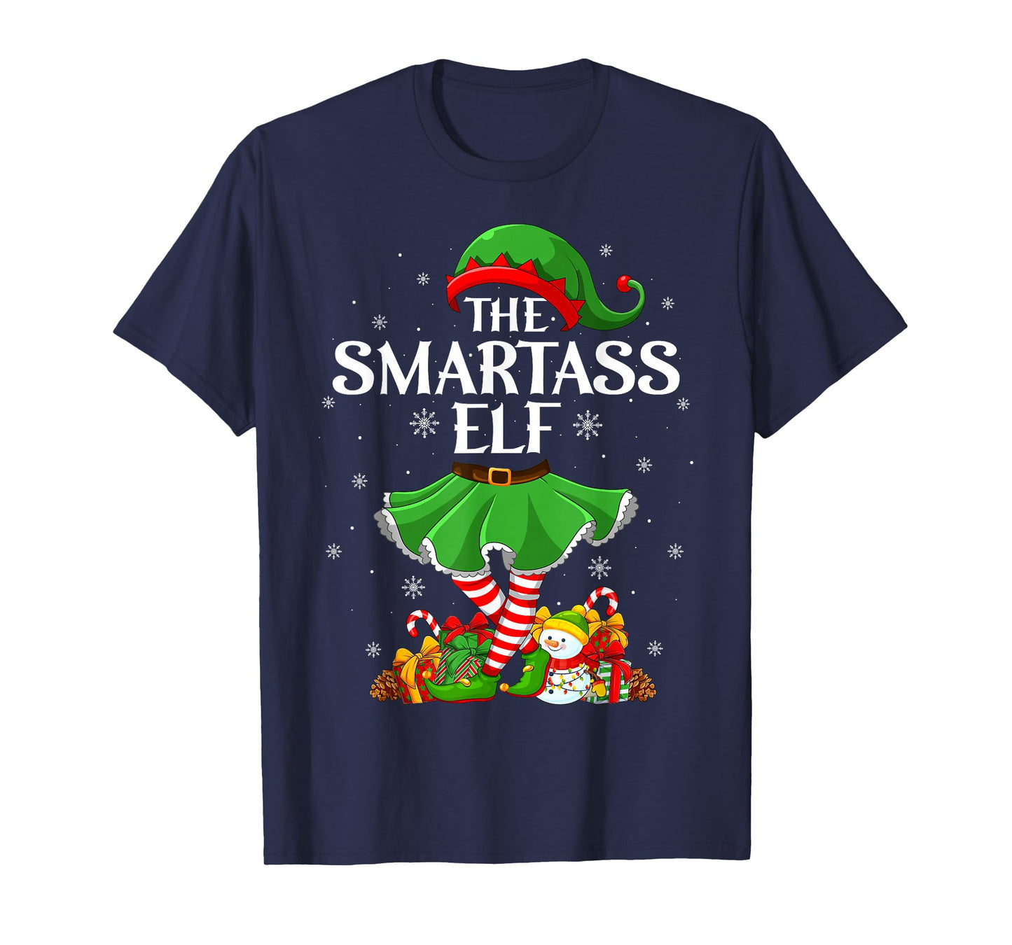 Smartass Elf Christmas Family Elf Squad Xmas Girls Women T-Shirt