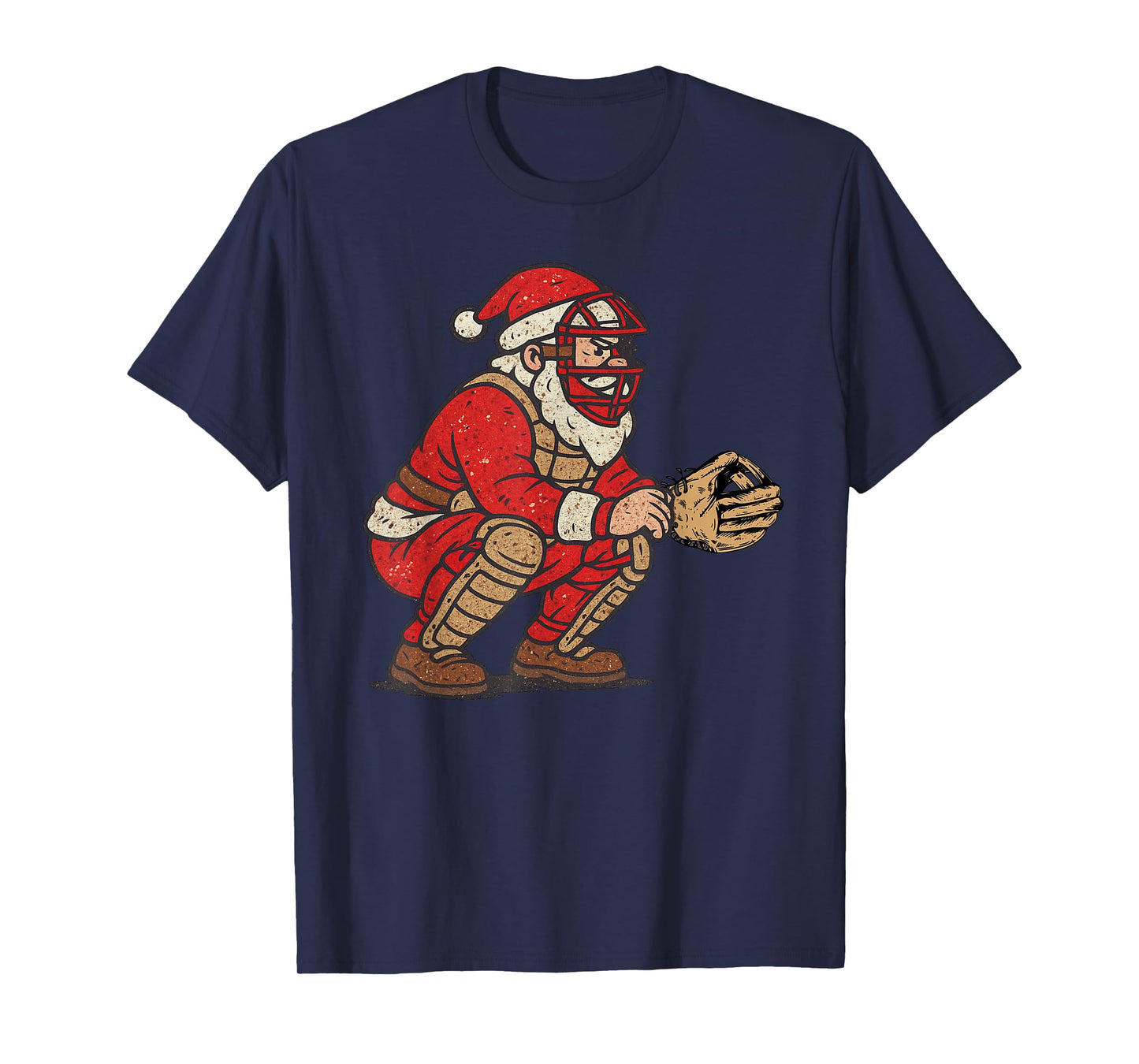Santa Claus Playing Baseball Xmas Holiday Funny Christmas T-Shirt