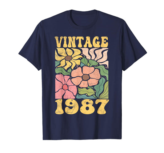 38 Years Old Vintage 1987 38th Women Birthday Wildflower T-Shirt