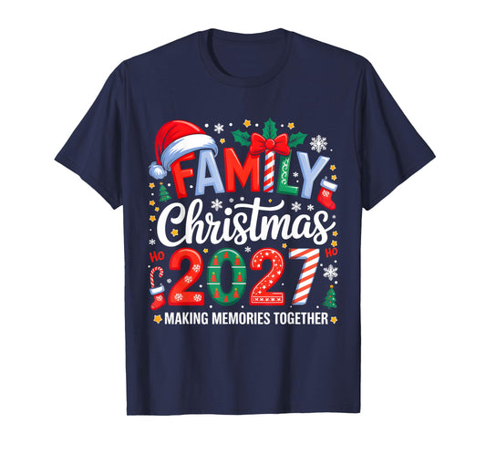 Family Christmas 2027 Squad Santa Elf Xmas Matching Costume T-Shirt