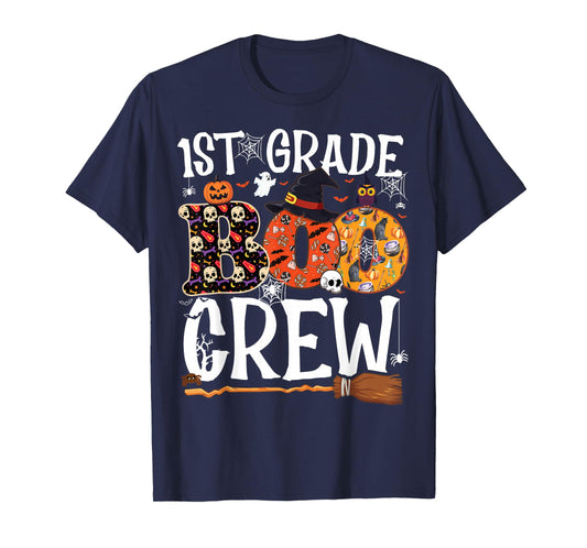 1st Grade Boo Crew Cute Ghost Halloween Teacher Kids T-Shirt
