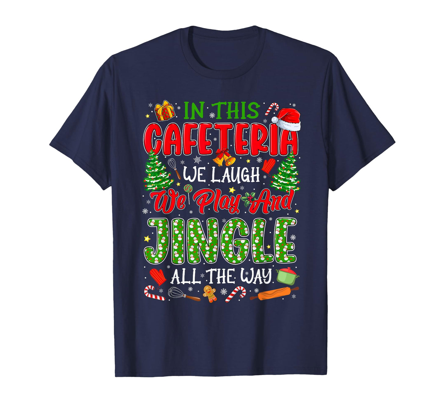 Funny Cafeteria Christmas Lunch Lady Ugly Christmas Sweaters T-Shirt