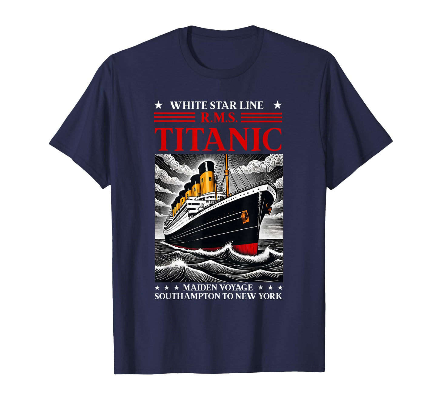 Titanic White Star Line RMS Ship Boat Stuff Boys Kids Men T-Shirt