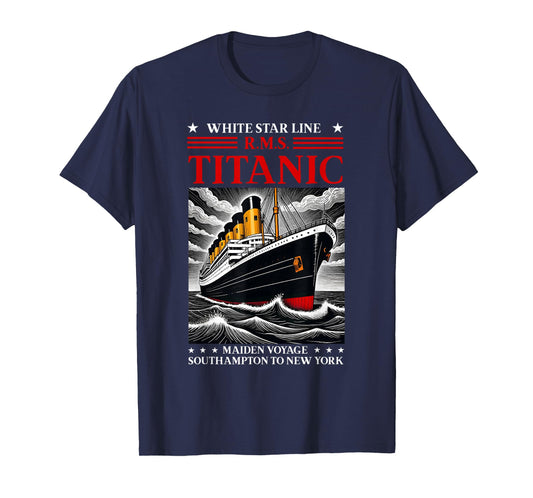 Titanic White Star Line RMS Ship Boat Stuff Boys Kids Men T-Shirt