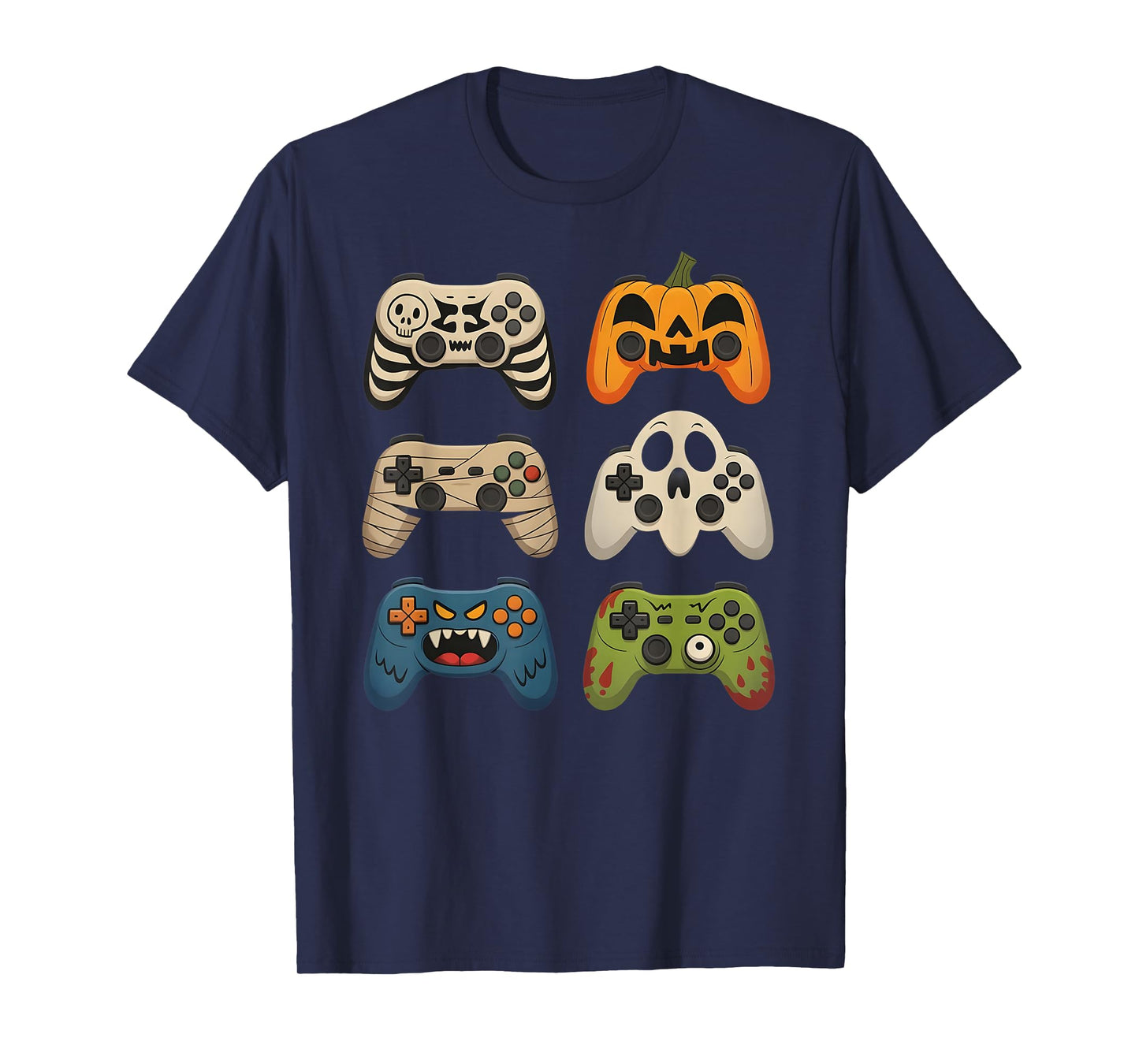 Halloween Skeleton Zombie Gaming Controllers Mummy Gifts Kid T-Shirt