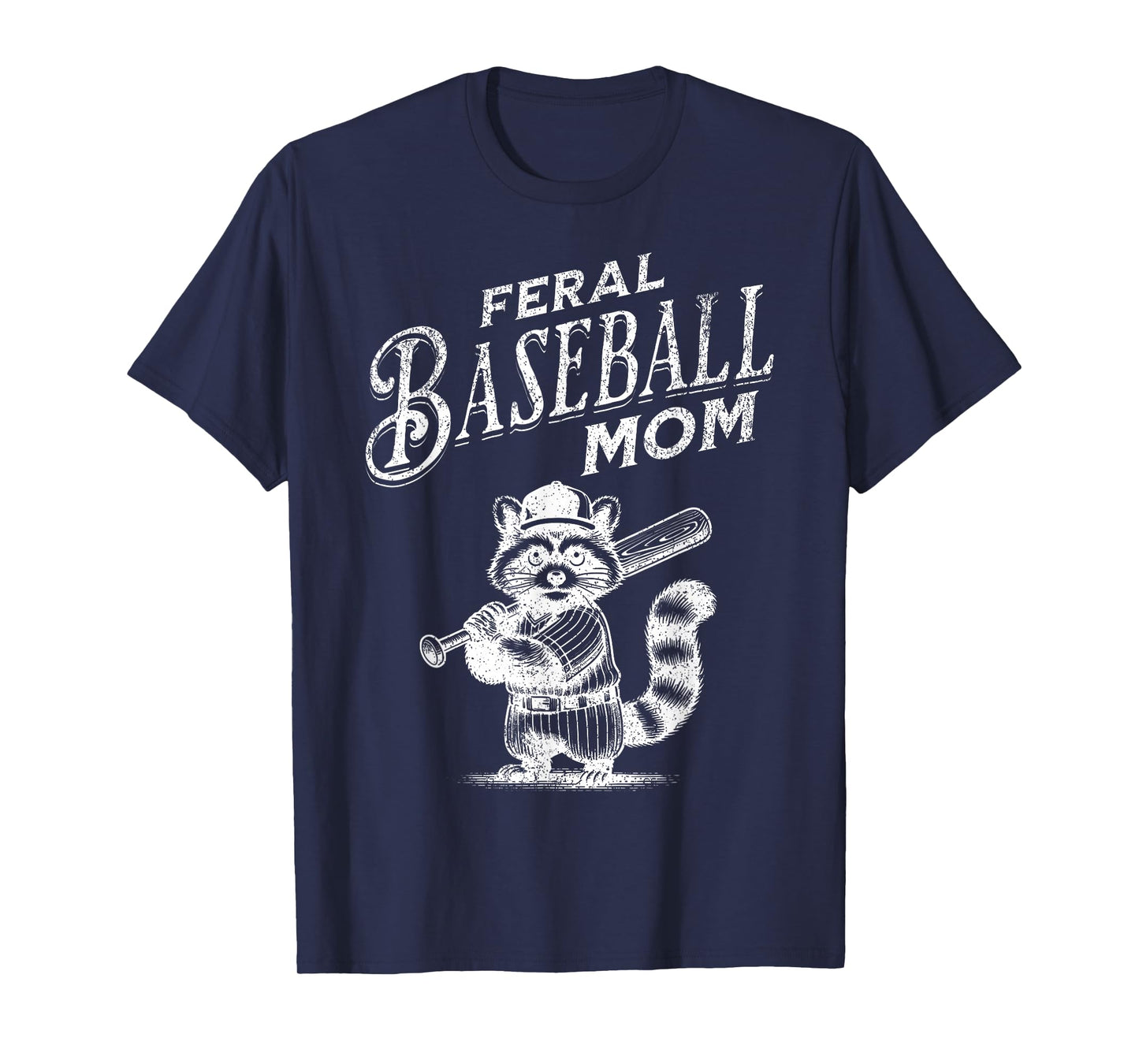 Retro Raccoon Feral Baseball Mom Trash Panda Sport Lover T-Shirt