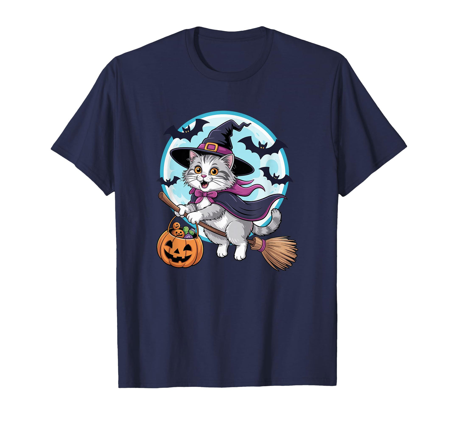 Halloween Witch Ragdoll Moon T-Shirt