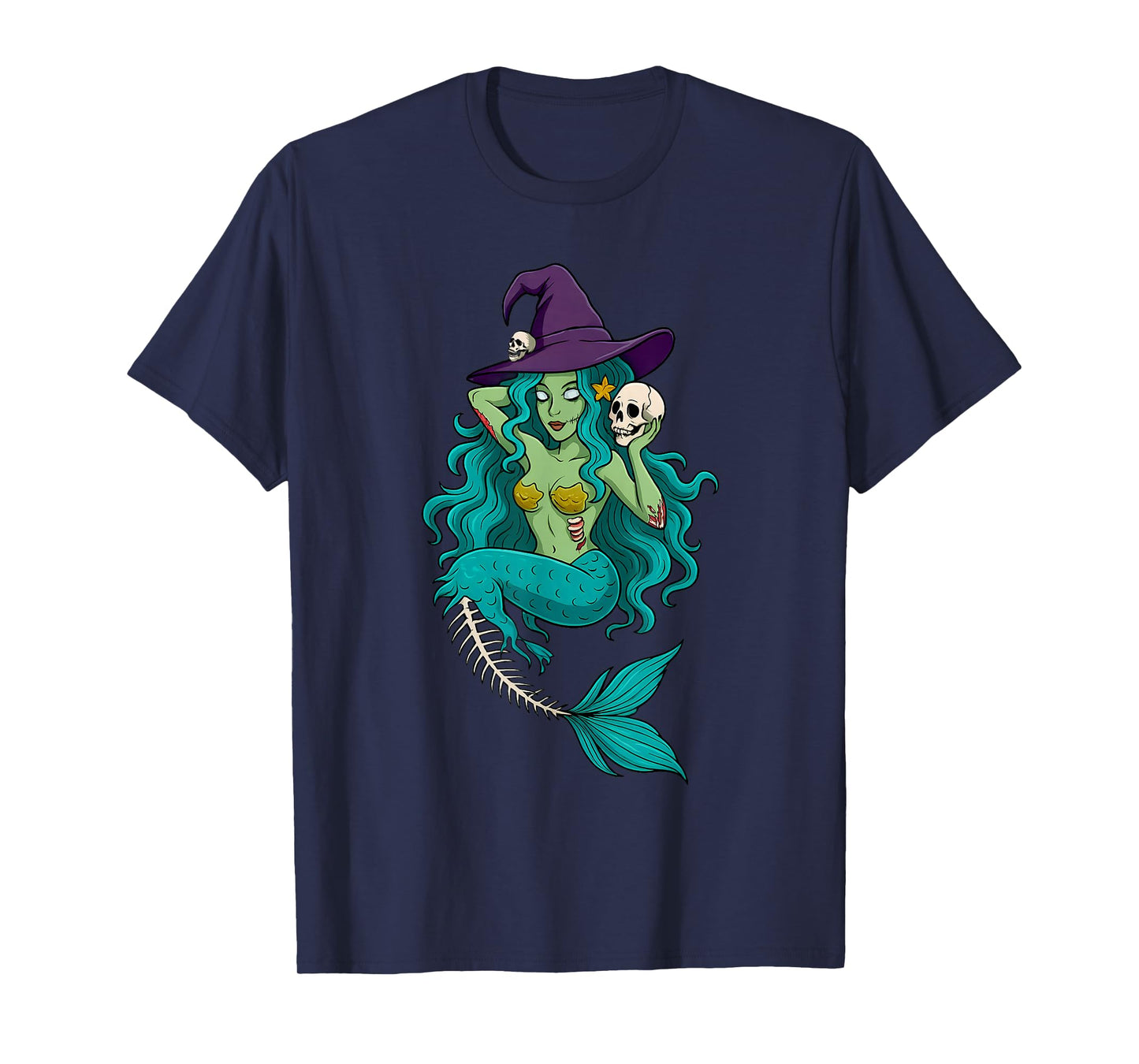 Halloween Zombie Pin Up Skeleton Mermaid Fun Witch T-Shirt