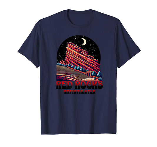 Red Rocks Amphitheater & the Moon - Morrison Colorado T-Shirt