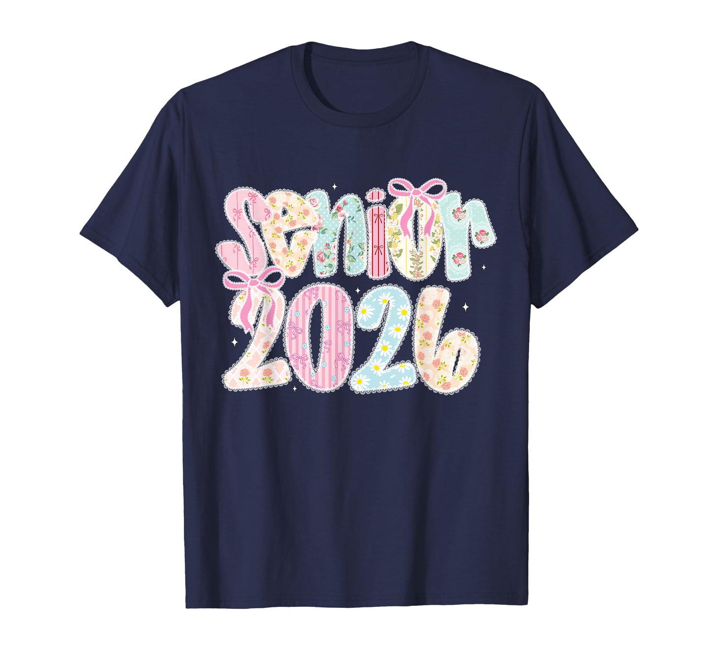 Coquette Lace Floral Pastel Senior 2026 Senior 26 Graduation T-Shirt