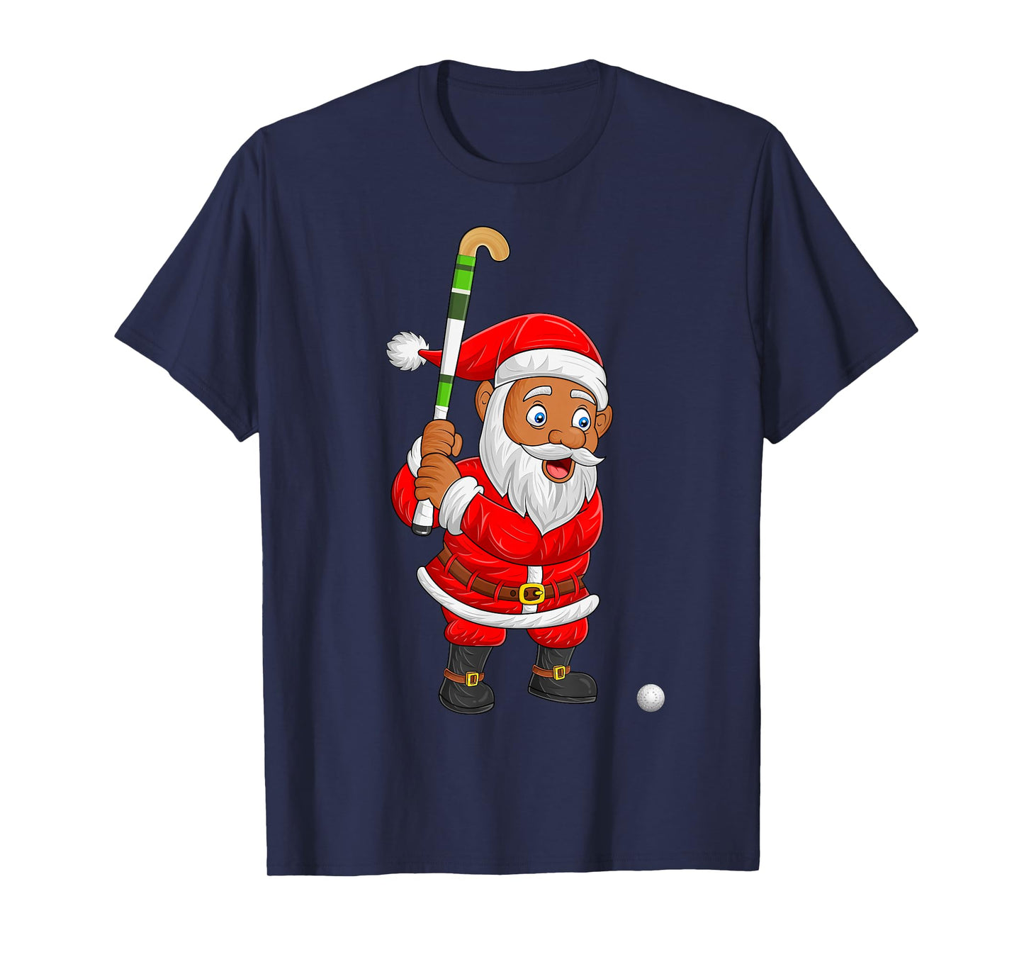 Hockey Player Santa Funny Christmas Pajamas Men Women T-Shirt