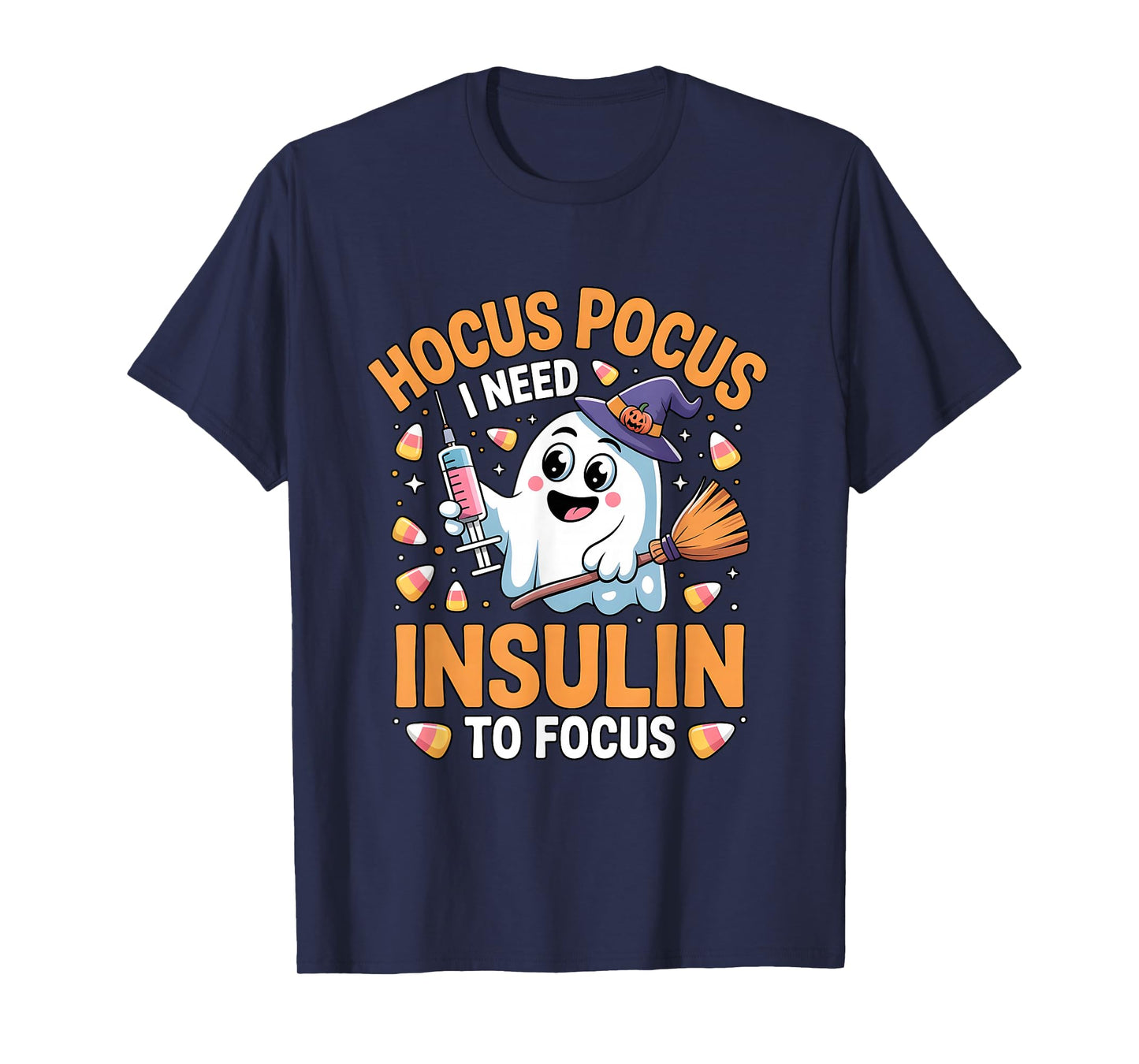 Funny Diabetes Halloween Hocus Pocus I Need Insulin to Focus T-Shirt