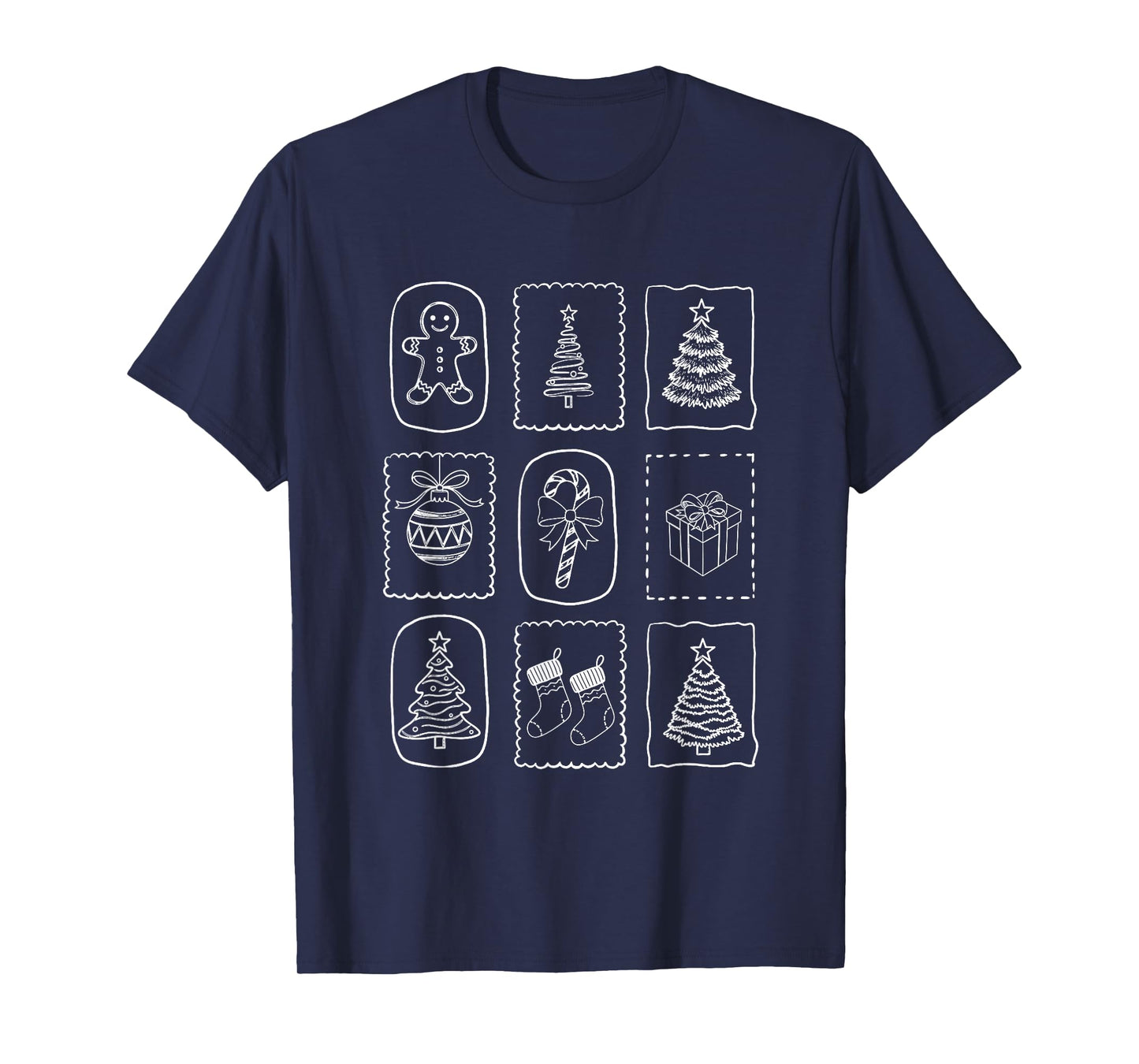 Christmas Doodle 2025 Coquette Bow Xmas Tree Ornaments Santa T-Shirt