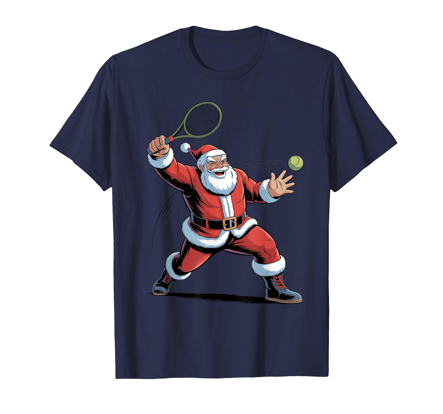 Funny Santa Playing Tennis Holiday Christmas Xmas Pajama T-Shirt