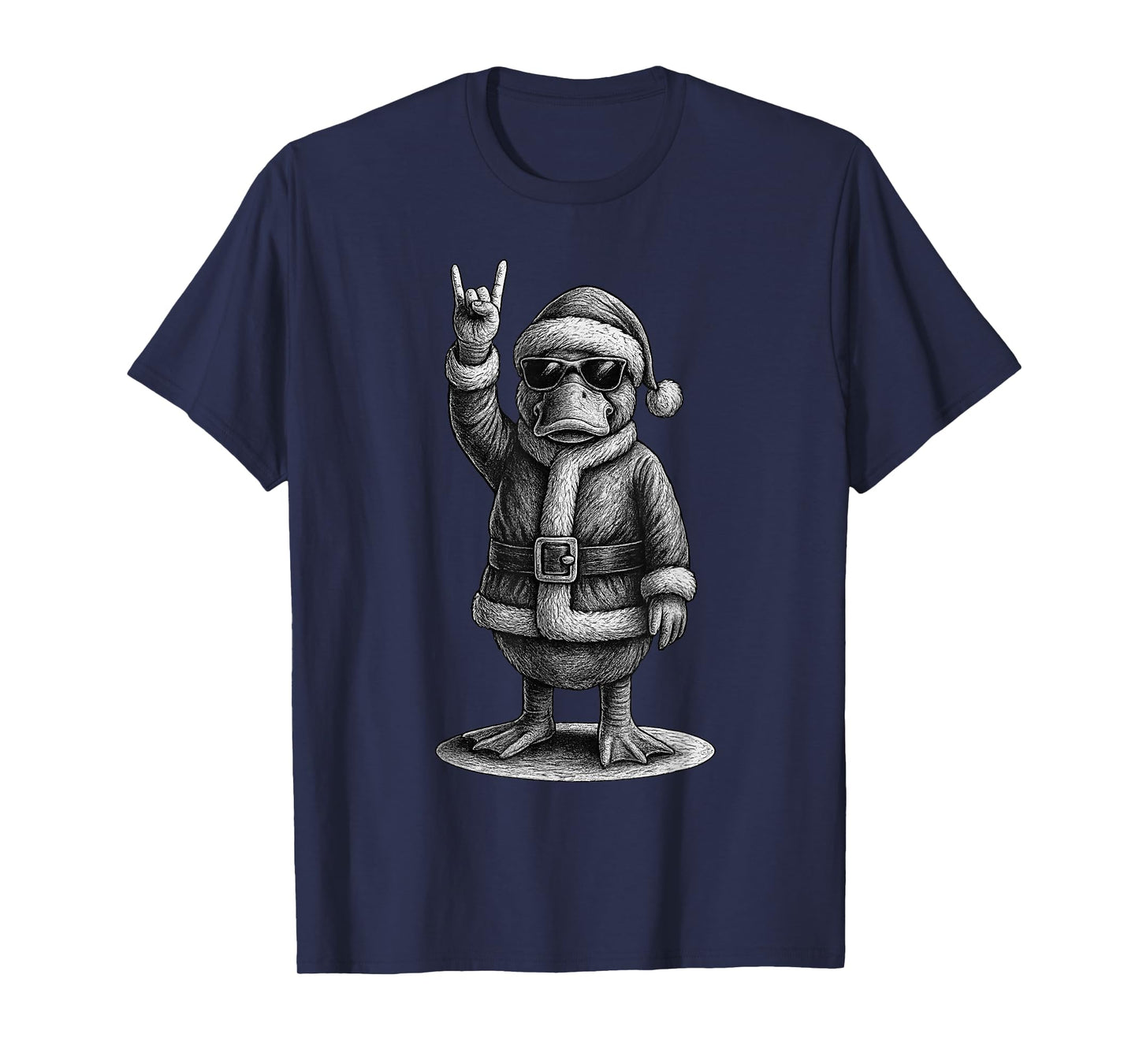 Platypus Rock Music Christmas Animal Lover T-Shirt