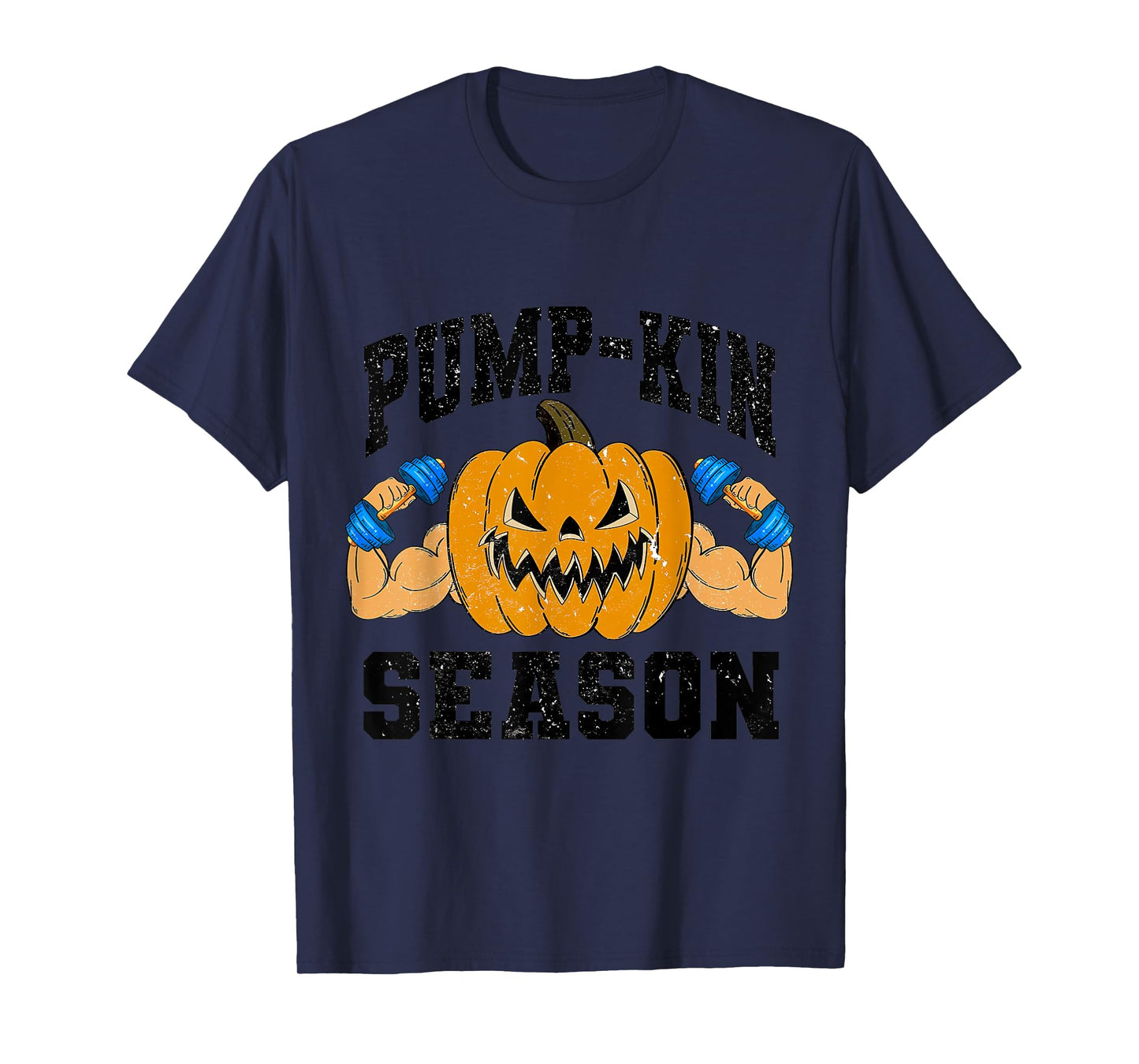 Funny Halloween Pumpkin Season Weightlifting Workout Gym T-Shirt