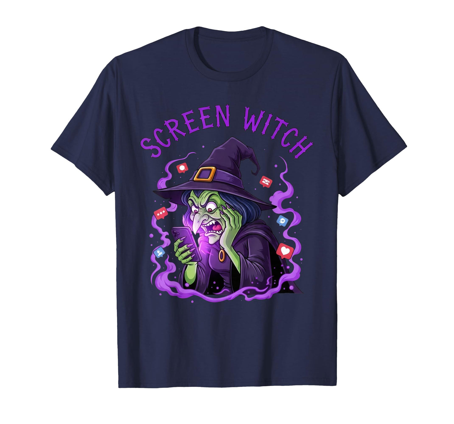Screen Witch Funny Halloween Digital Social Media Humor T-Shirt