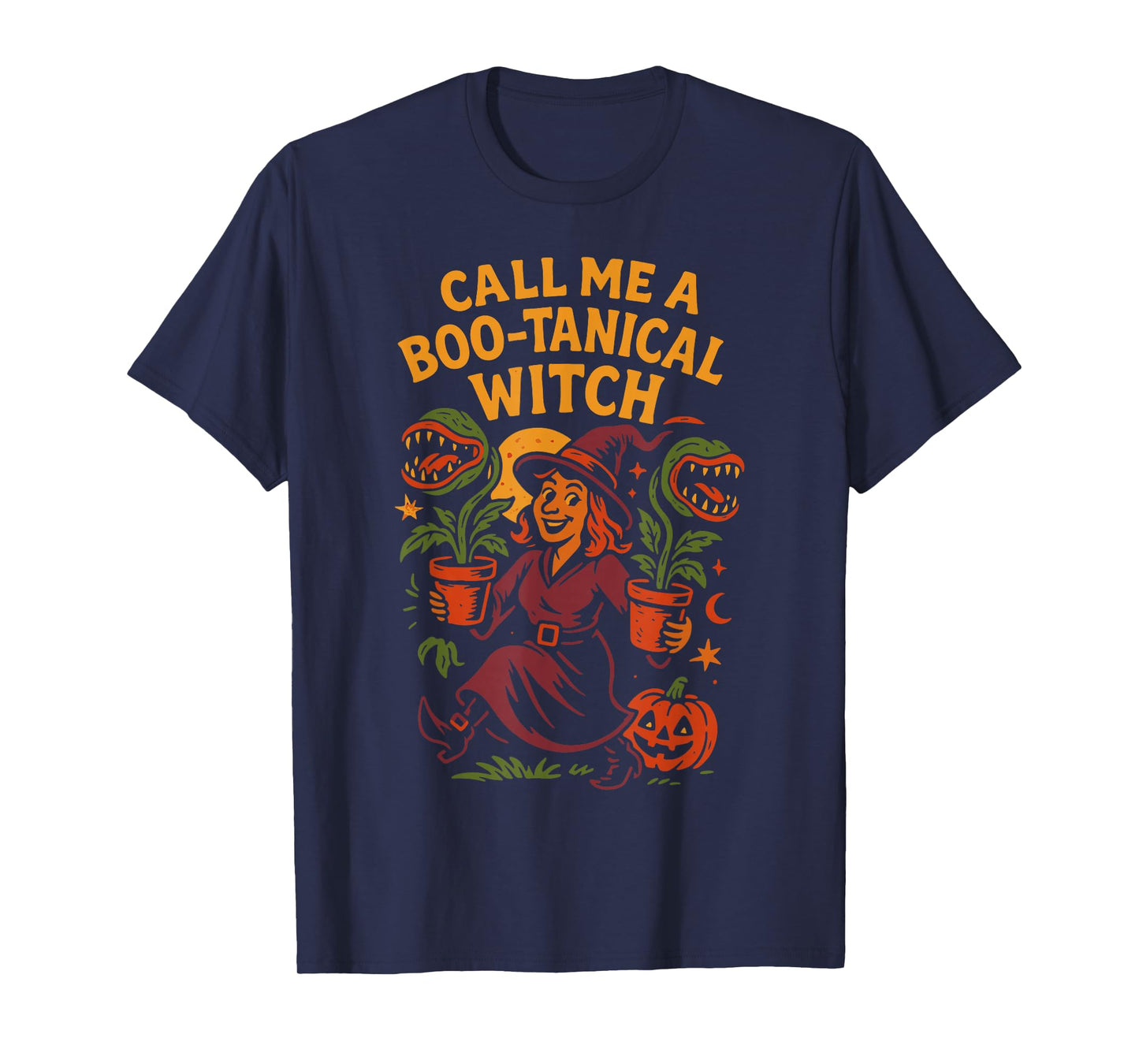 Call Me A Boo-tanical Witch Halloween Design T-Shirt