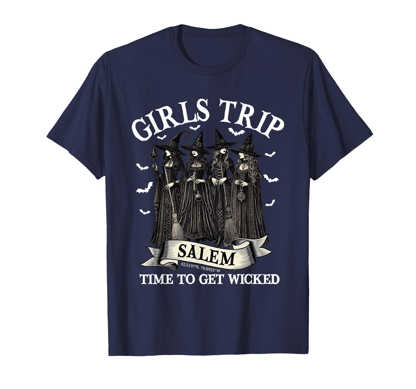 Girls Trip Salem Witch Halloween Retro Feminist Halloween T-Shirt