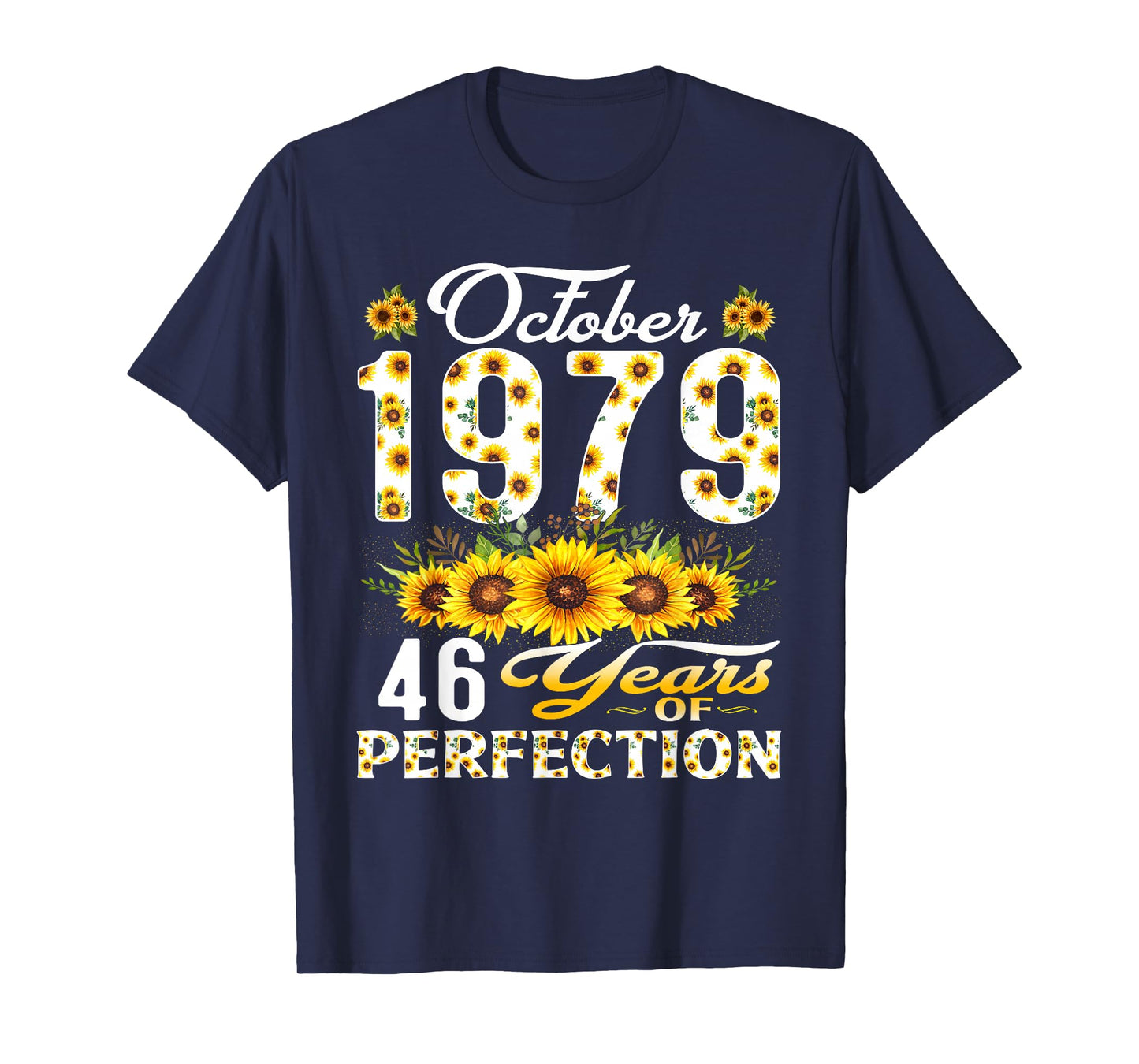 46 Years Old October 1979 Floral 46th Birthday Decorations T-Shirt