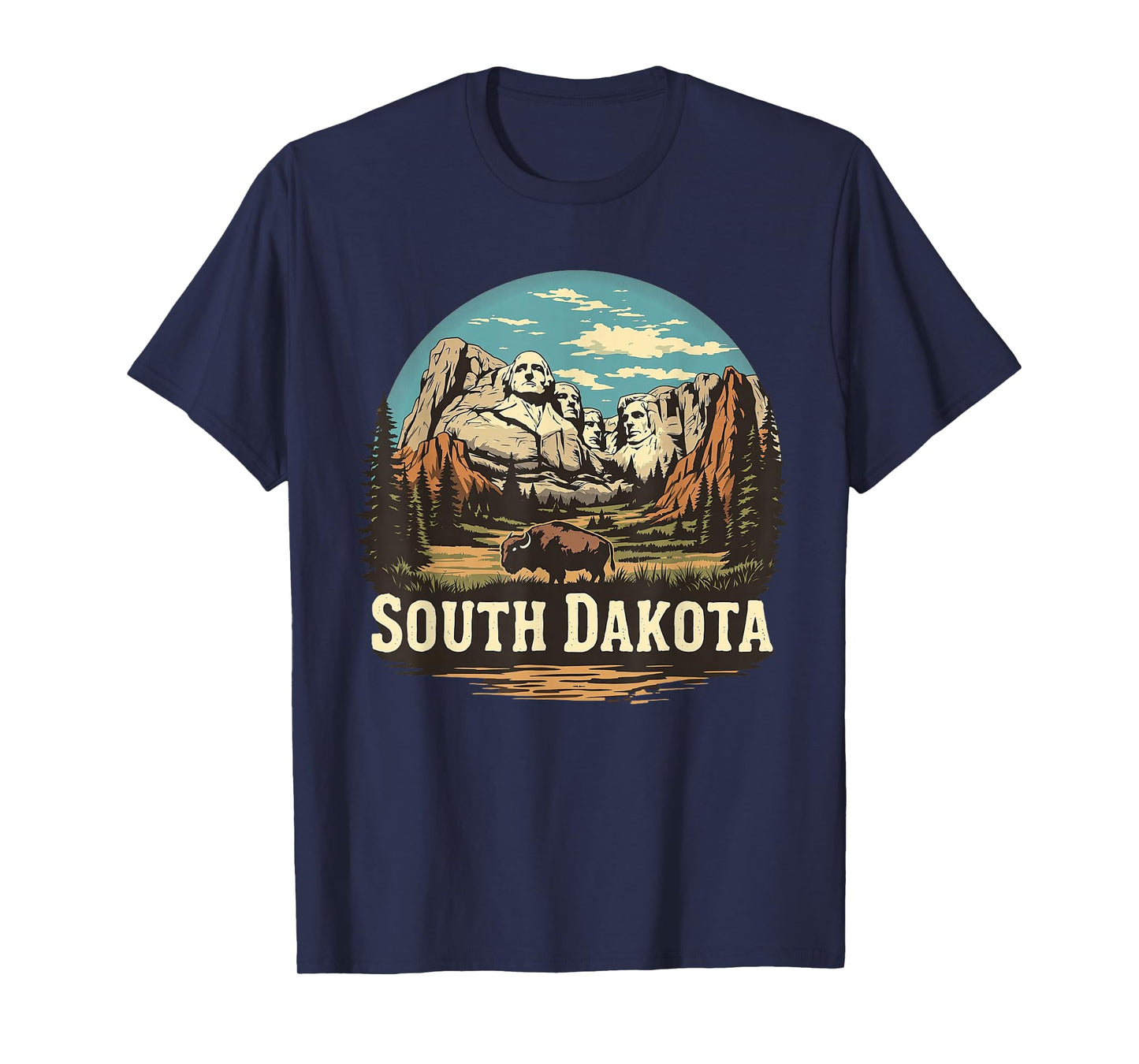 Vintage South Dakota Landscape Mount Rushmore T-Shirt