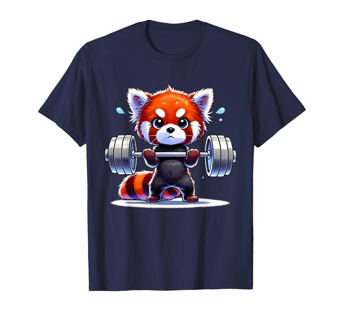 Kawaii Red Panda Weightlifting Funny Fitness Gym T-Shirt