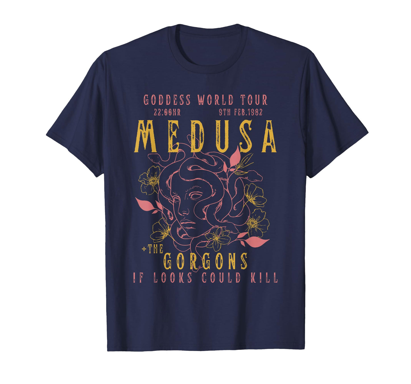 The Female Gaze Medusa Distressed Band | Goddess World Tour T-Shirt