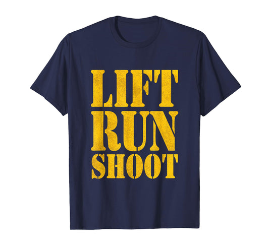 Lift Run Shoot Military Police Gym Day T-Shirt