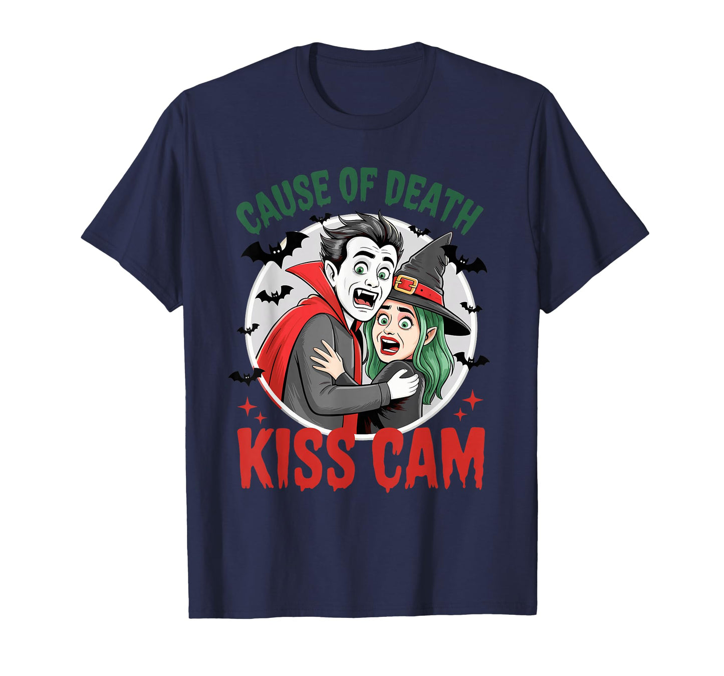 Cause of Death Vampire Hug kiss cam Halloween T-Shirt