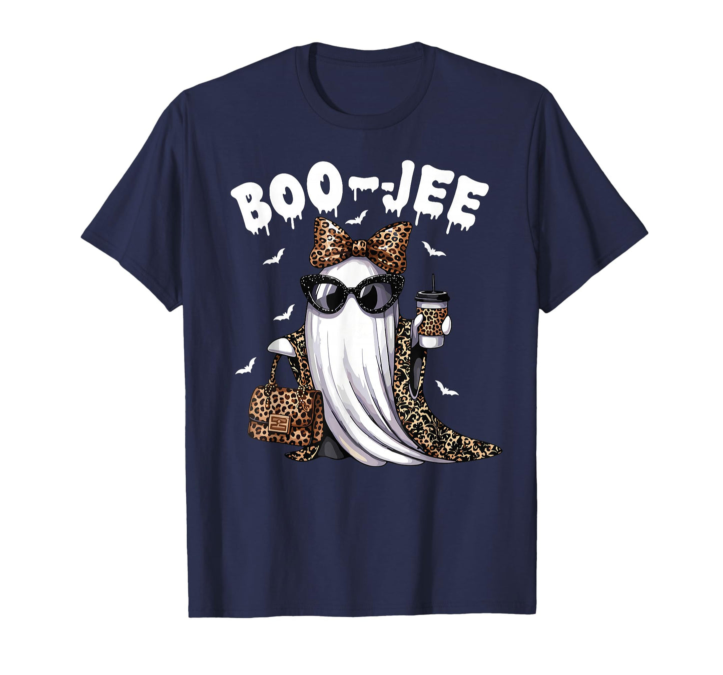 Halloween Boo Ghost Spooky Vibes Boujee Autumn Coffee Women T-Shirt