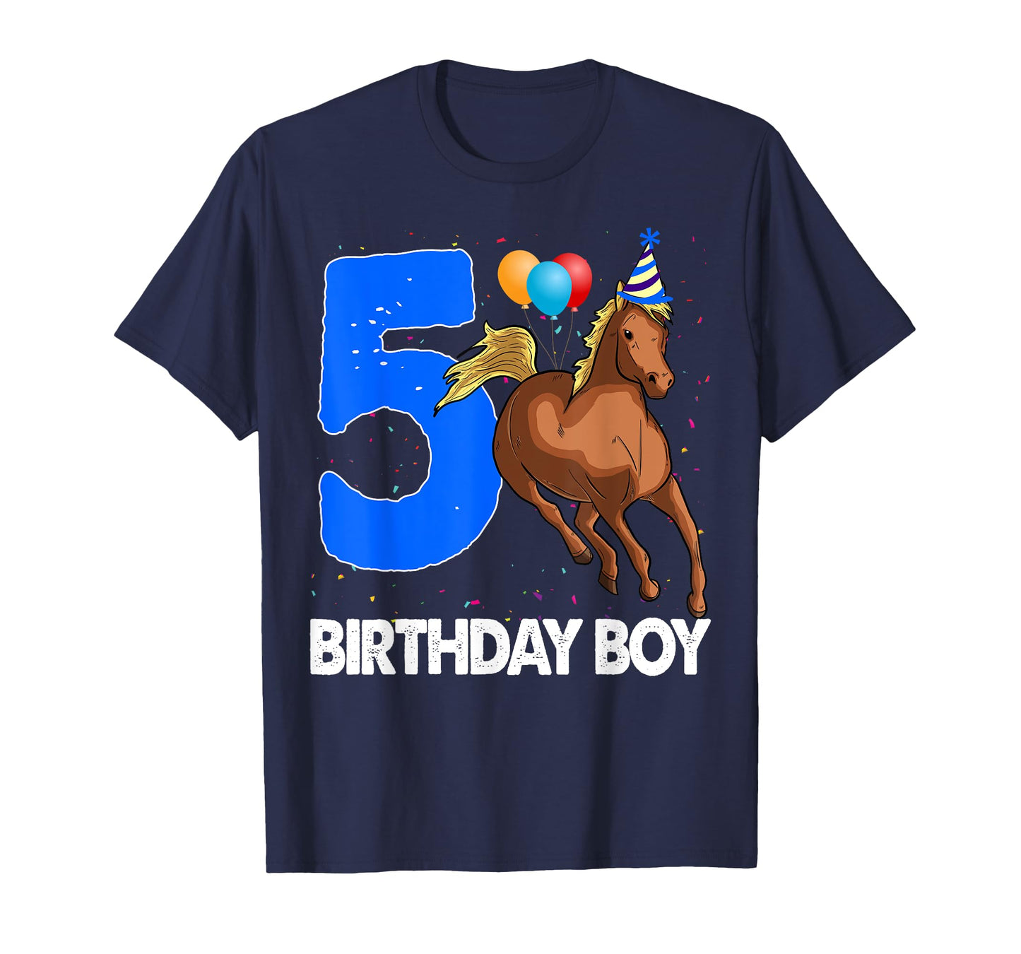 Birthday Boy 5 T-shirt Riding Rider Shirts Horse Love Party T-Shirt