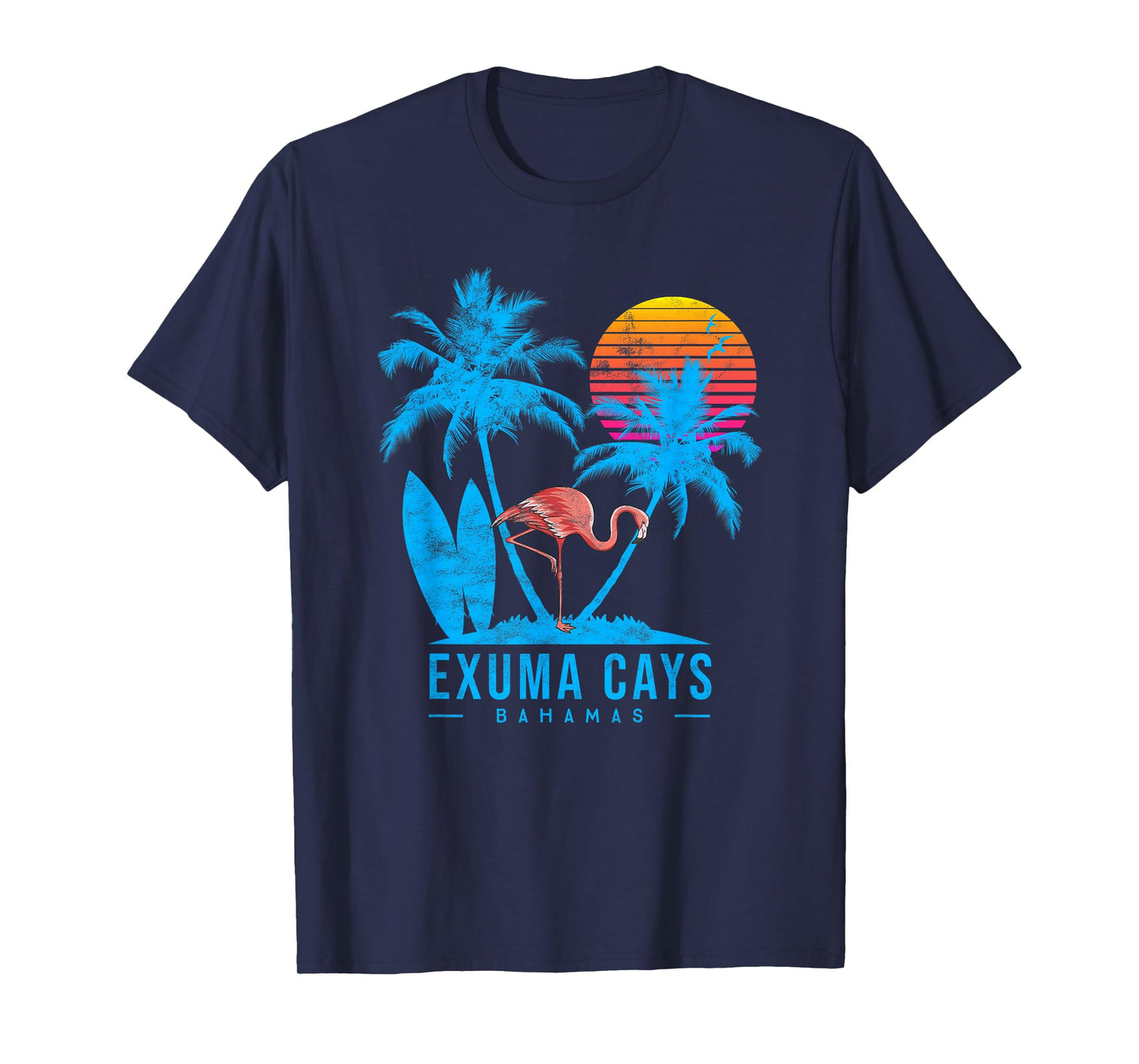 Exuma Cays, Bahamas. Palm trees sunset T-Shirt
