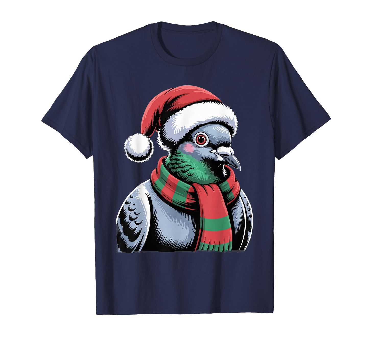 Funny Dove Xmas Santa Hat Scarf Christmas Family Pajamas PJ T-Shirt