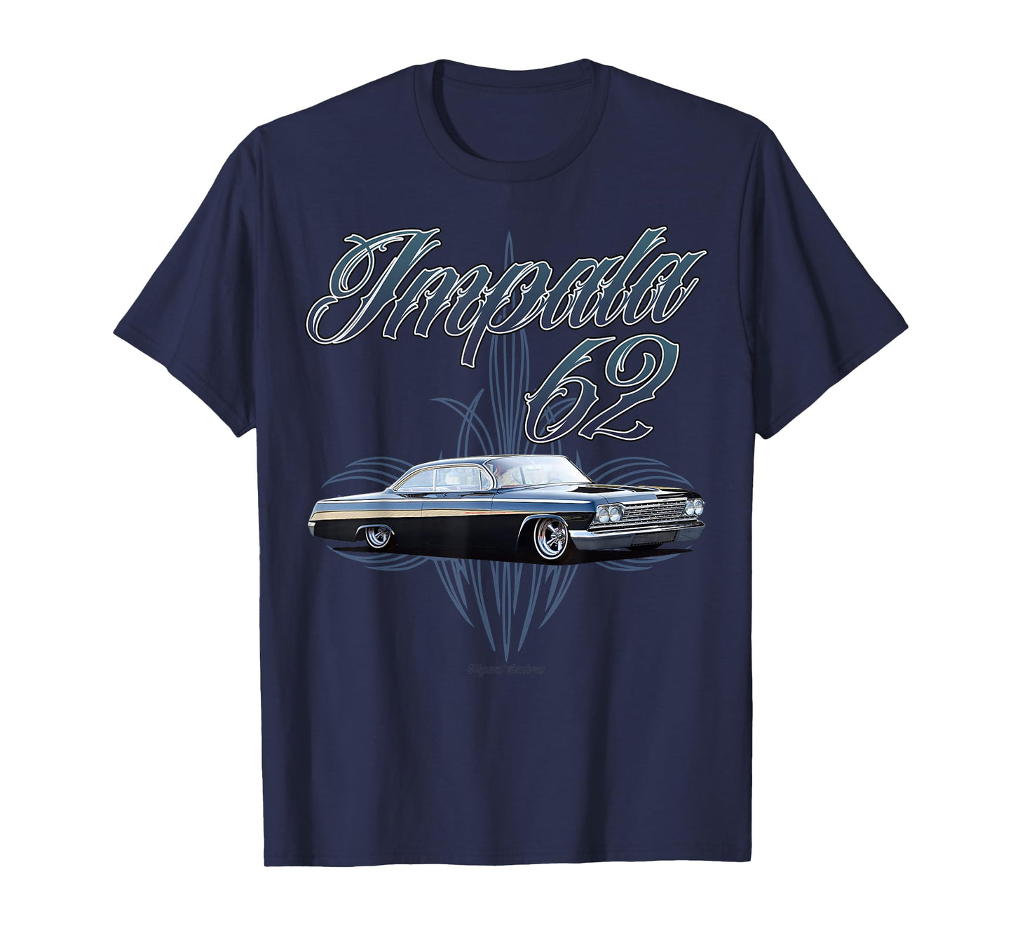 1962 Impala w text Low Rider Kustom Lead Sled Hot Rod Muscle T-Shirt