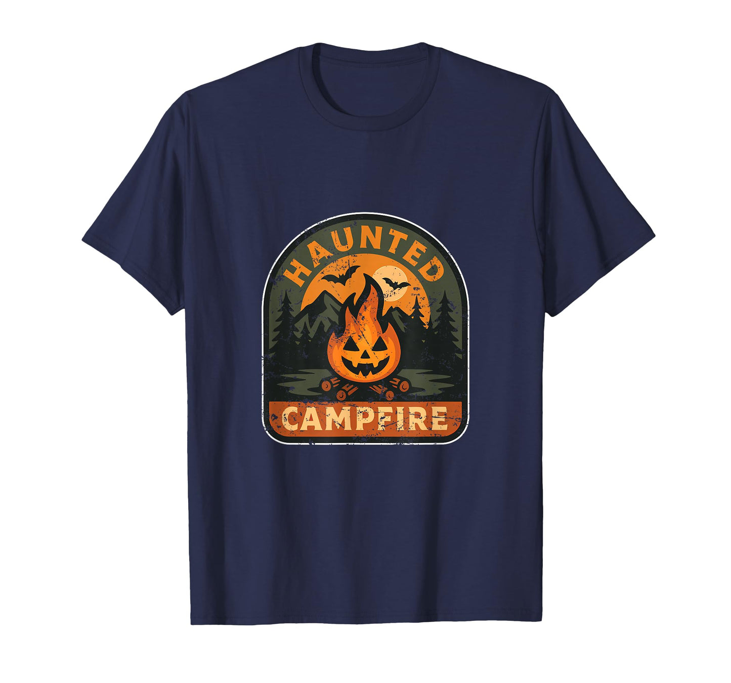 Haunted Campfire Patch Halloween T-Shirt