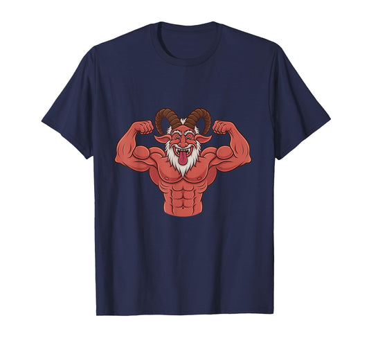 Evil Krampus Dark Santa Christmas Fitness Bodybuilding Xmas T-Shirt