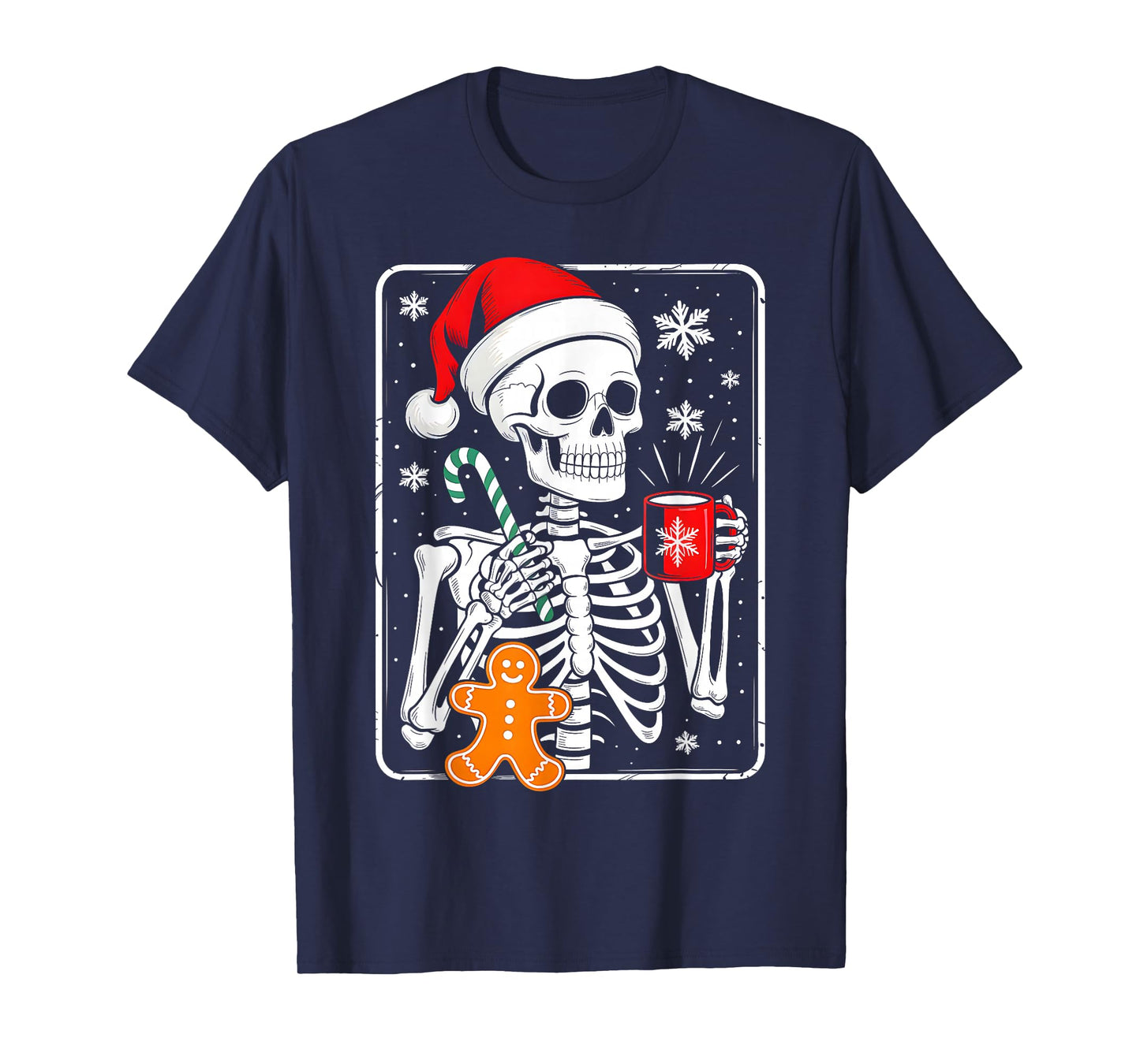 Christmas Skeleton Hot Chocolate Xmas Squad Men Women Kids T-Shirt
