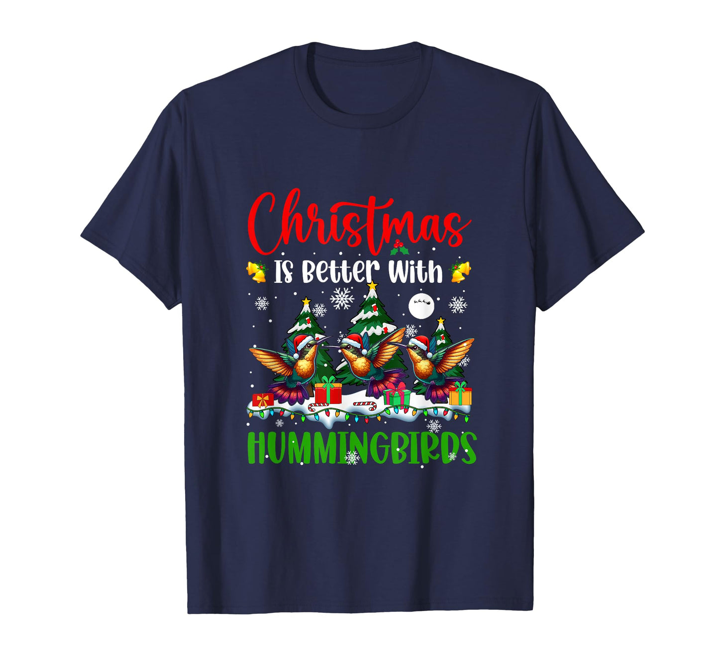 Xmas is Better Funny Joke Hummingbirds Lover Christmas Tree T-Shirt