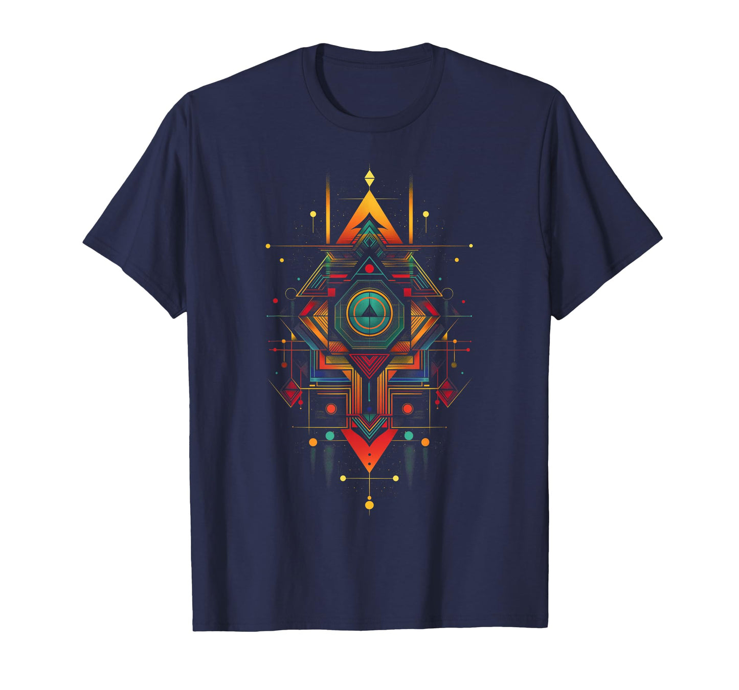 Sacred Geometry Metatron Abstract Aztec Pattern Spiritual T-Shirt