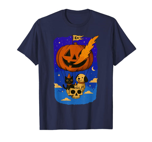 Dog Cat Pumpkin Halloween Kitten Puppy Lover Jack O Lantern T-Shirt