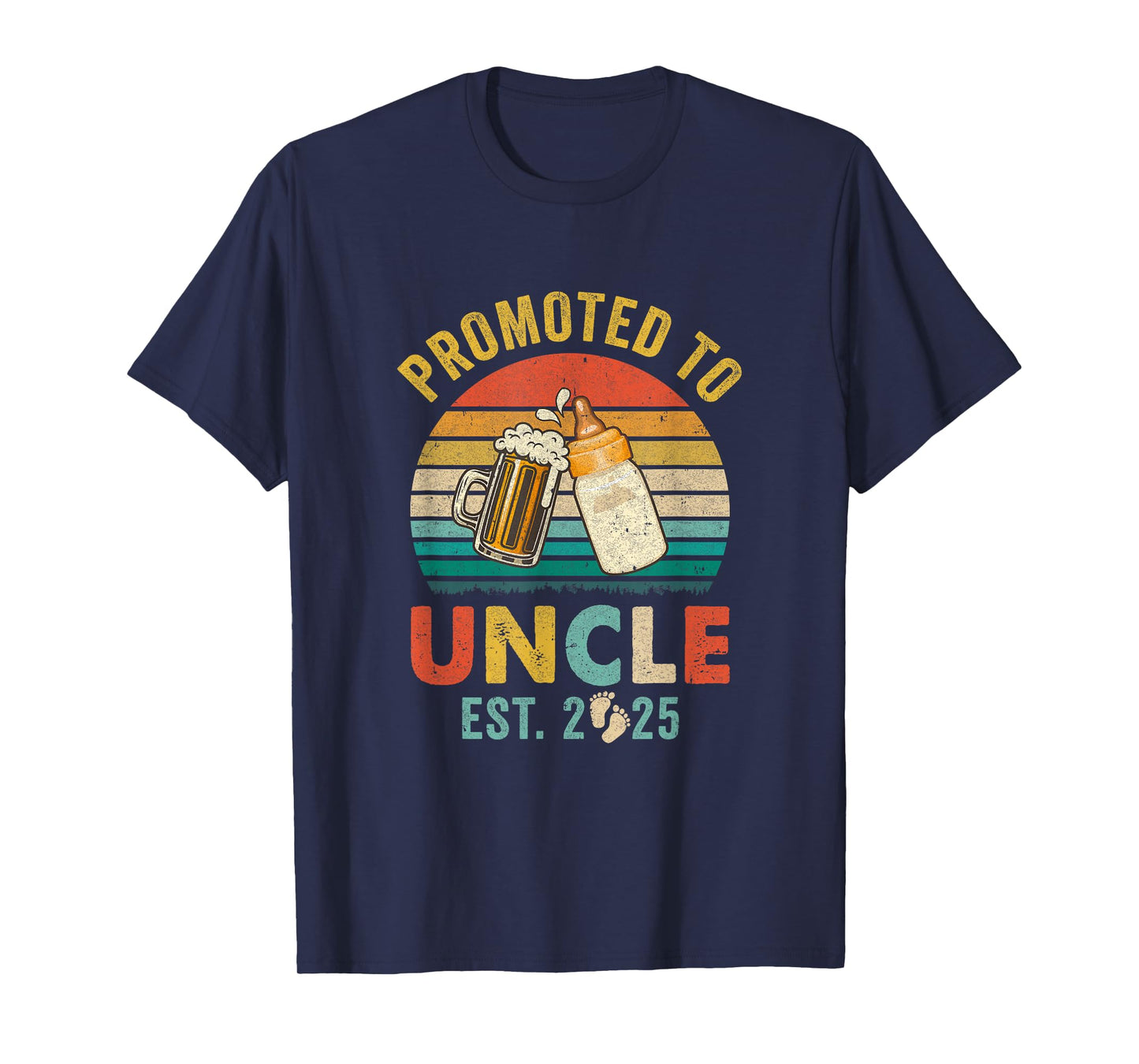 Promoted To Uncle Est 2025 Vintage New Uncle Fathers Day T-Shirt