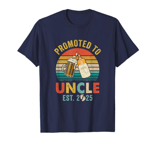 Promoted To Uncle Est 2025 Vintage New Uncle Fathers Day T-Shirt