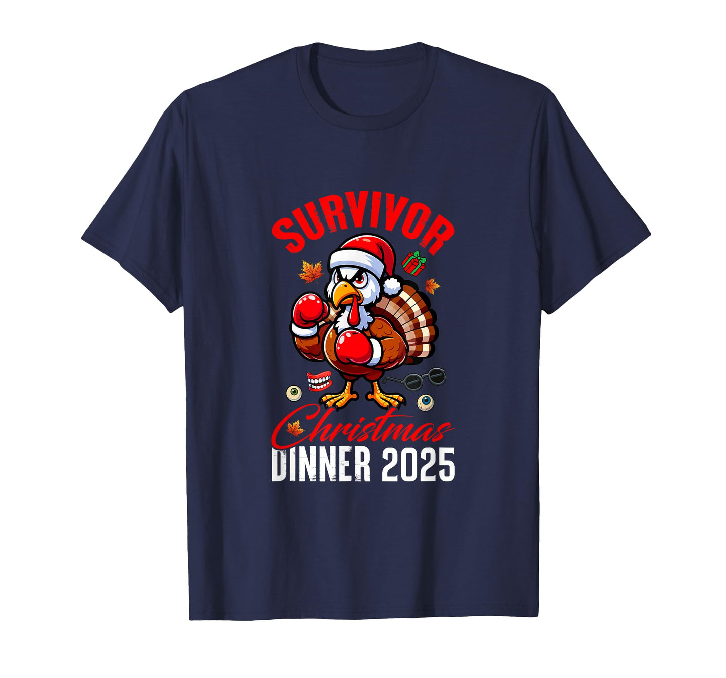 Survivor Christmas Dinner 2025 Santa Turkey Boxing Boxer T-Shirt