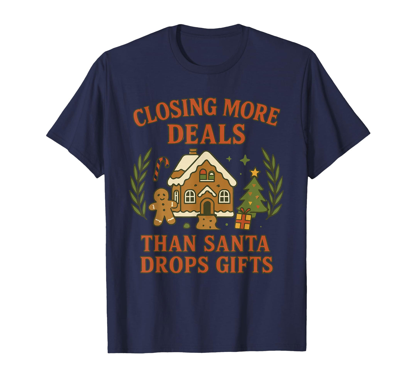 Funny Realtor Christmas Real Estate Santa Holiday Design T-Shirt