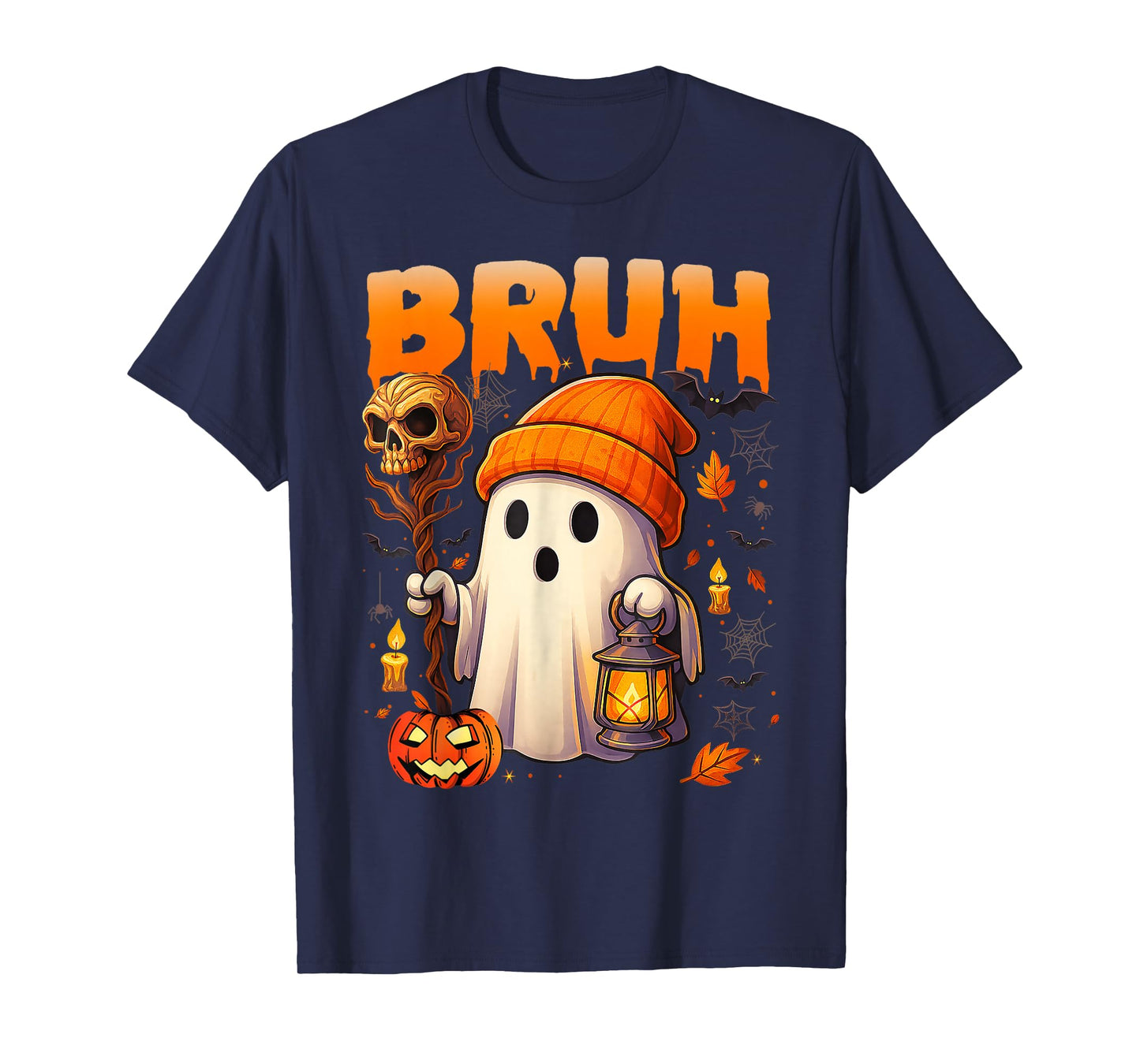 Bruh Ghost Halloween Cute Ghost Trick Or Treat Candy Kids T-Shirt