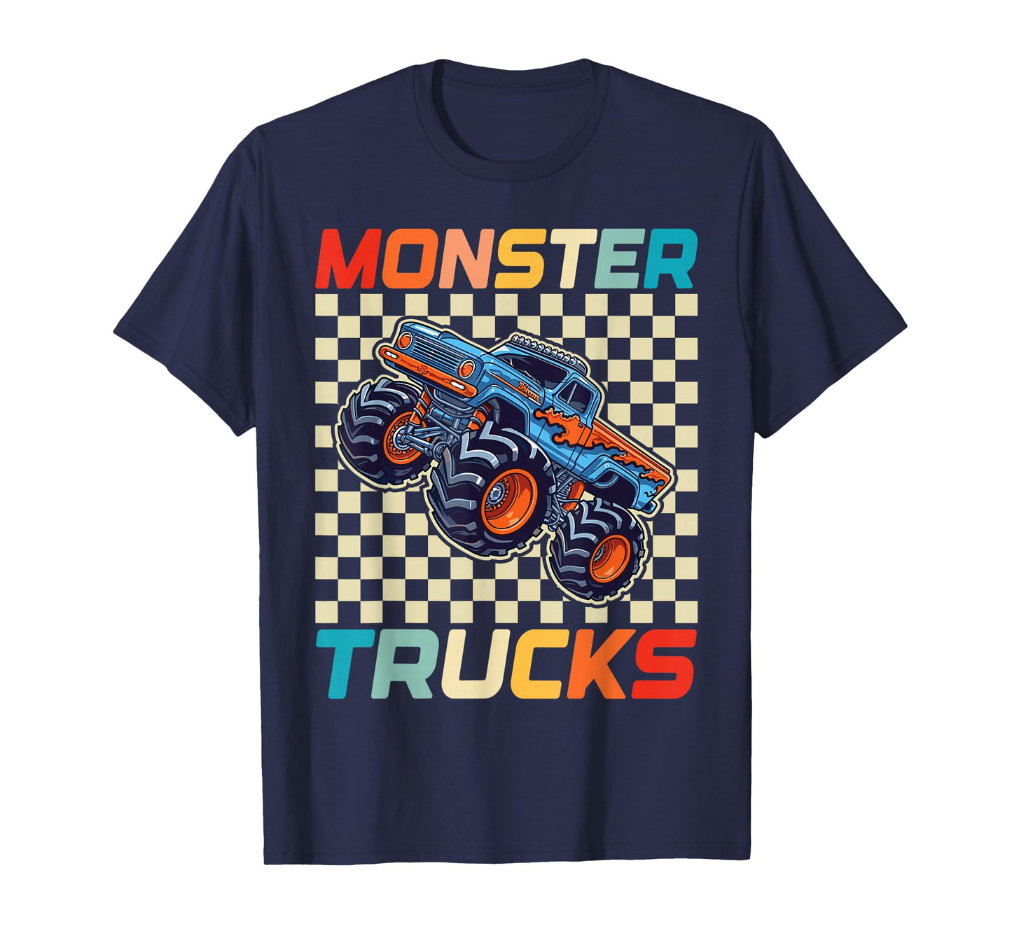 Monster Truck for Toddlers, Kids Monster Truck Retro Vintage T-Shirt
